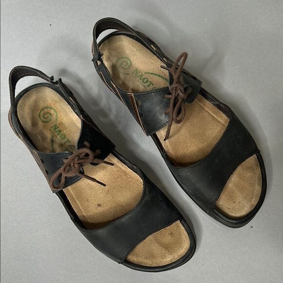 Naot Black and Brown Women's Sandals | size 39 | (1520) - Picture 2 of 12